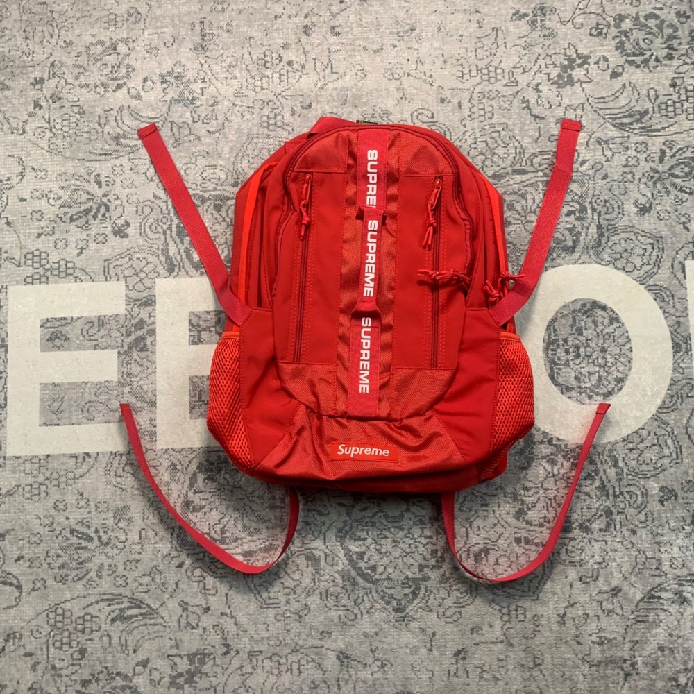 Supreme Backpack FW22 Red Cordura Nylon Bag Logo Webbing Streetwear